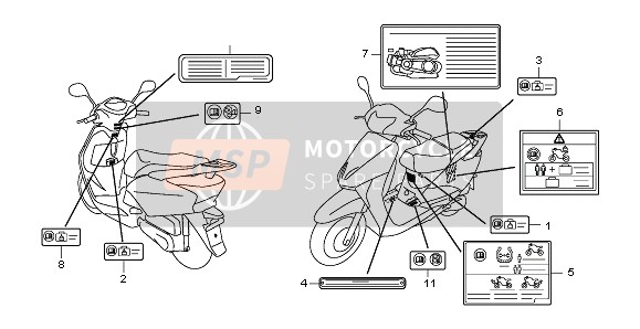 Honda NHX110WH 2013 CAUTION LABEL for a 2013 Honda NHX110WH